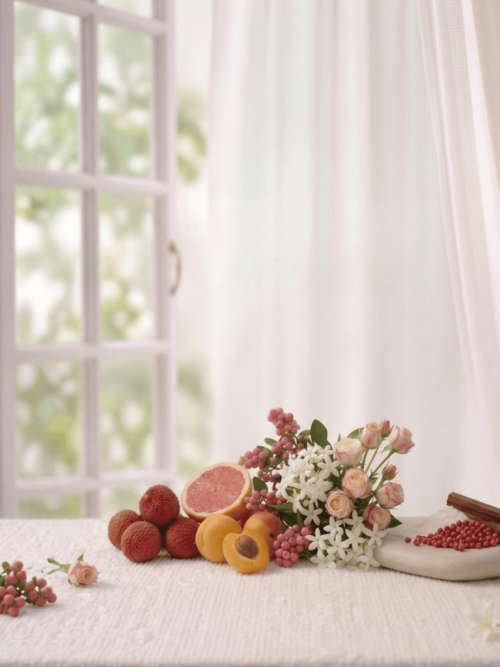 Fragancia llena de pasión con la explosión del color vibrante (rosa, pomelo rosa, esencia de bayas rosas). El carácter alegre se acentúa con un cóctel de albaricoques. El corazón floral del jazmín innova con la fuerza de las bayas rosas y la transparencia de una nota acuosa. La madera de palisandro junto con los almizcles aporta sensación incansable.